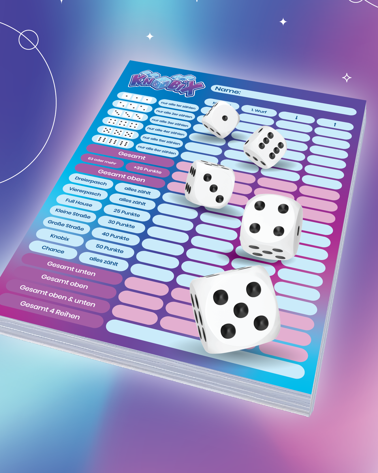 🎲 Knobix Spielblock – 25 Spiele